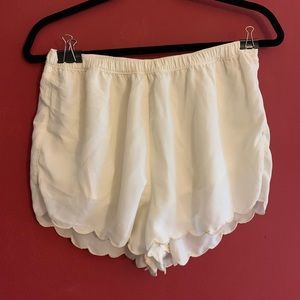 Abercrombie White Scallop Shorts